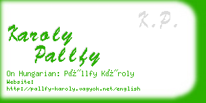 karoly pallfy business card